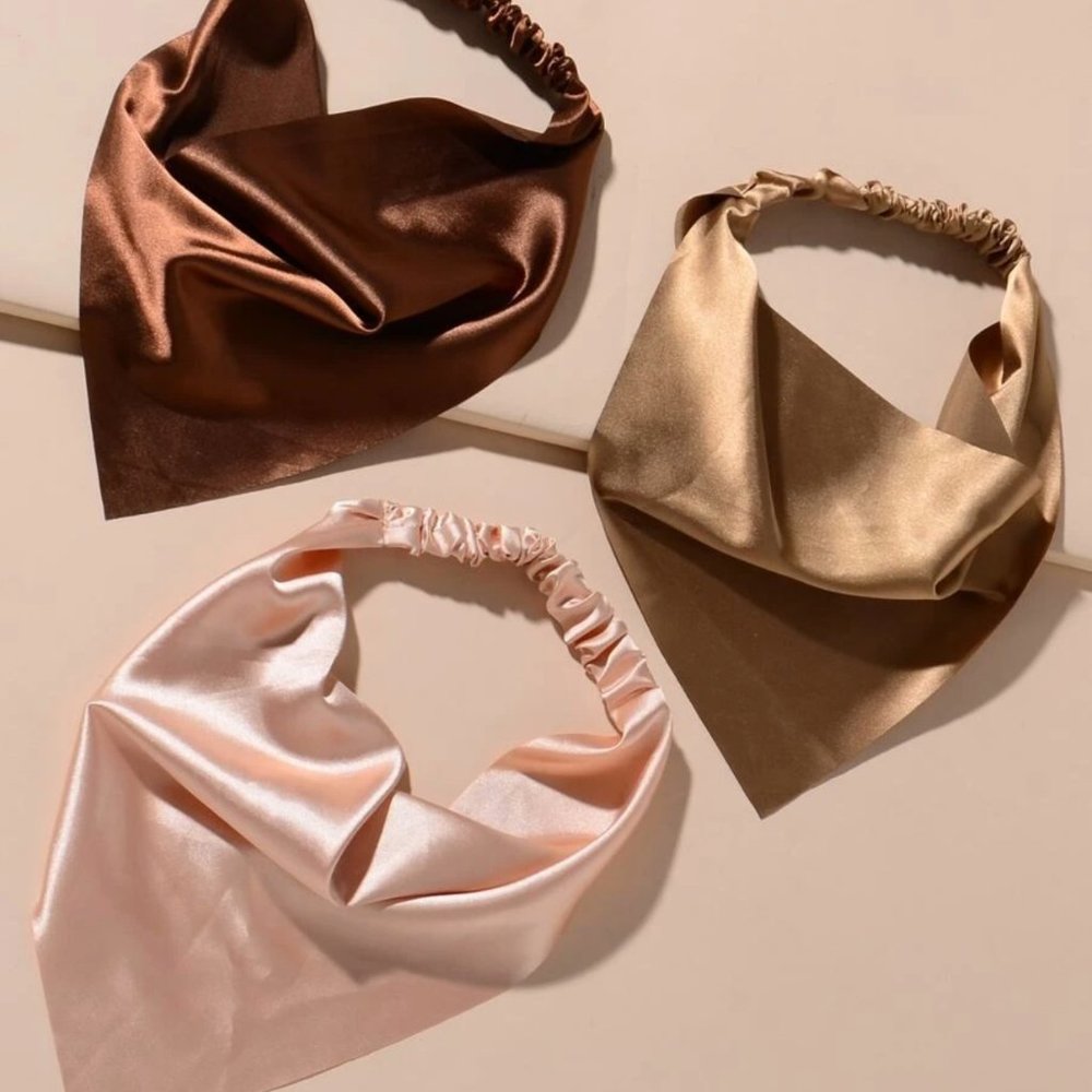 NWOT - Silky Handkerchief Hairband - Cottagecore Hair Accessory - Set of 3